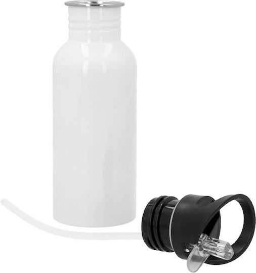 Koupakoupa Bubu & Dudu Sticlă Pentru Copii Din Oțel Inoxidabil Cu Pai Albă 600ml
