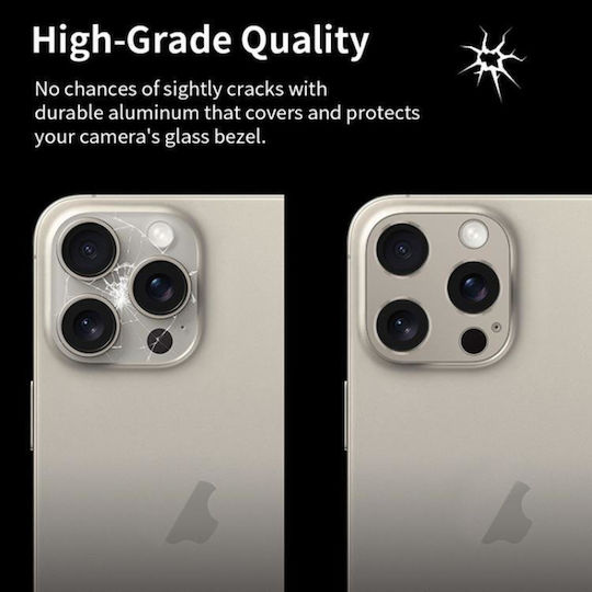 Titanium Alloy Kameraobjektivschutz für iPhone 13 / 13 Mini Silber