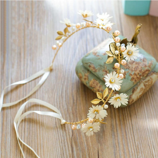 Hair Decoration Gold or Flowers Leaves Pearls Margarita