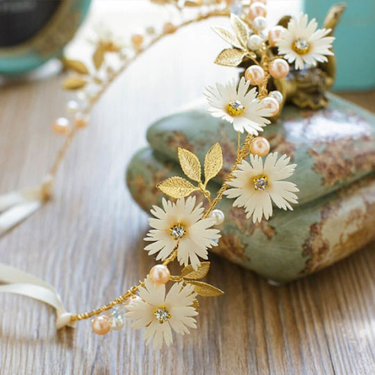 Hair Decoration Gold or Flowers Leaves Pearls Margarita