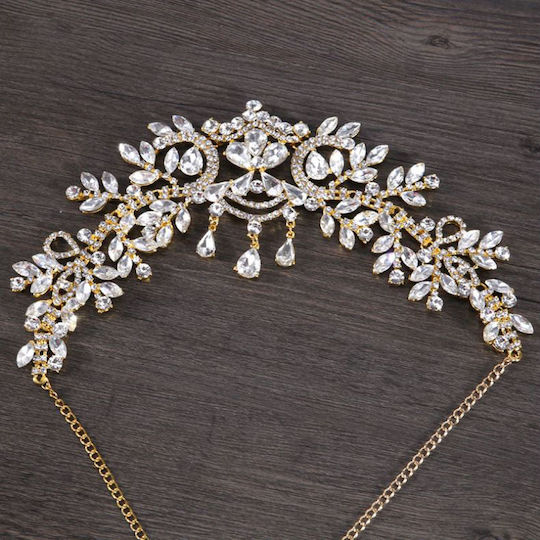 Bridal Accessories Headpiece Forehead Crystals Silver Gold or Rose Gold Bride Wedding Myrto