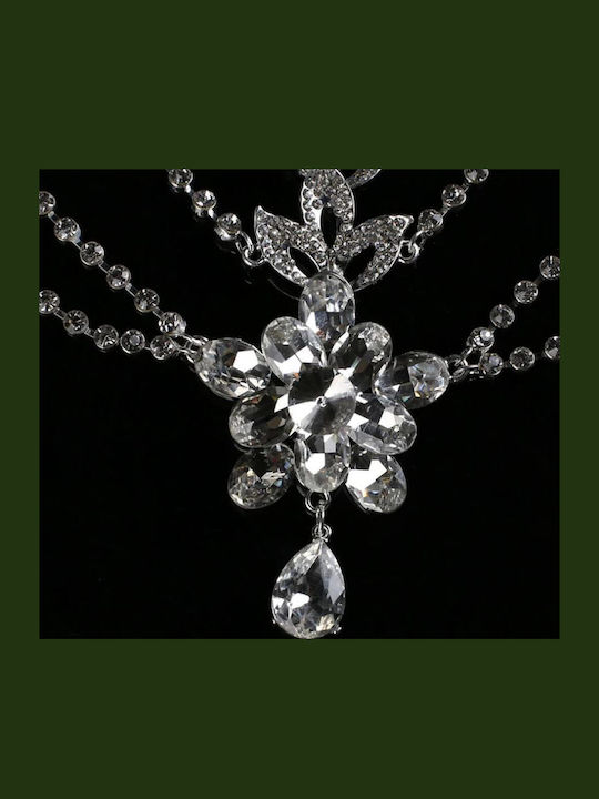 Bridal Accessories Headpiece Forehead Crystals Silver Bride Wedding Antonia