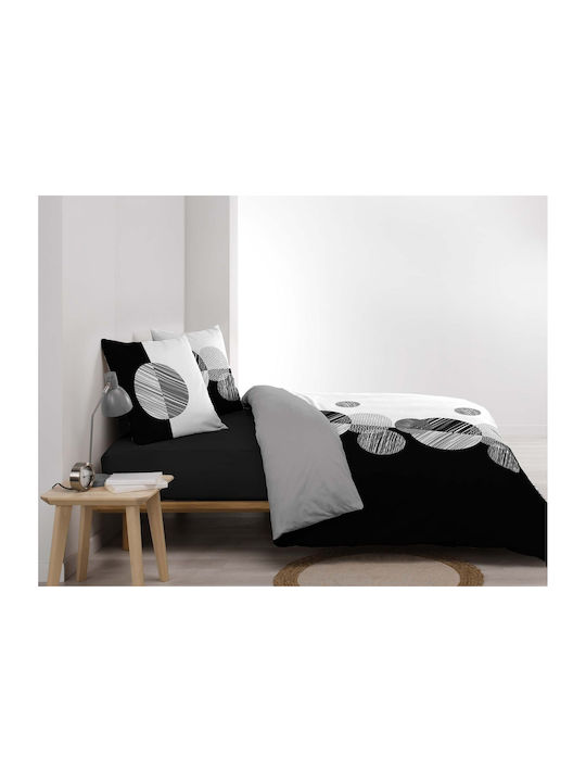 Douceur d'Intérieur Duvet Cover Set Cotton King Size with 2 Pillowcases 260x240 Stormi Black