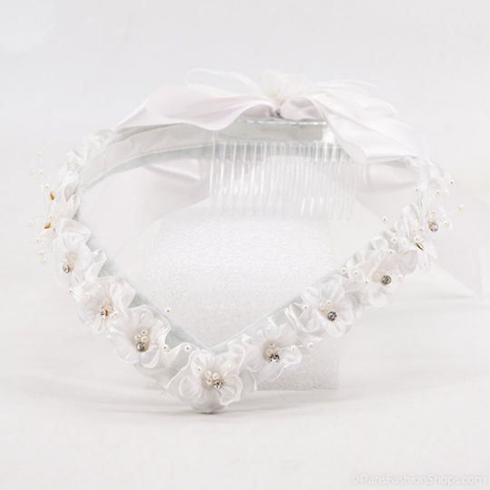 Beautiful Hair Crown Fabric Roses White or Beige Flower Girl Annie