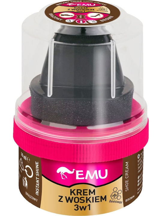 Vaco Emu Κρέμα Παπουτσιών Κερί 3σε1 Καφέ 50ml