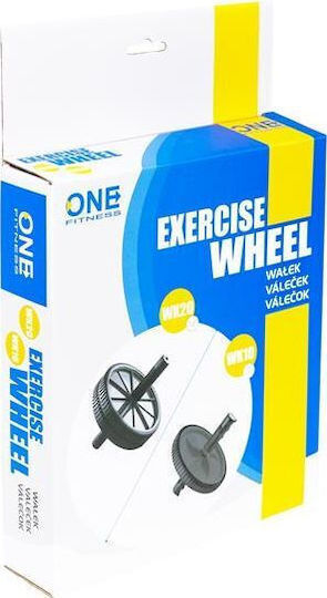 One Fitness Ρόδα Κοιλιακών Μαύρη με Αντιολισθητικές Λαβές