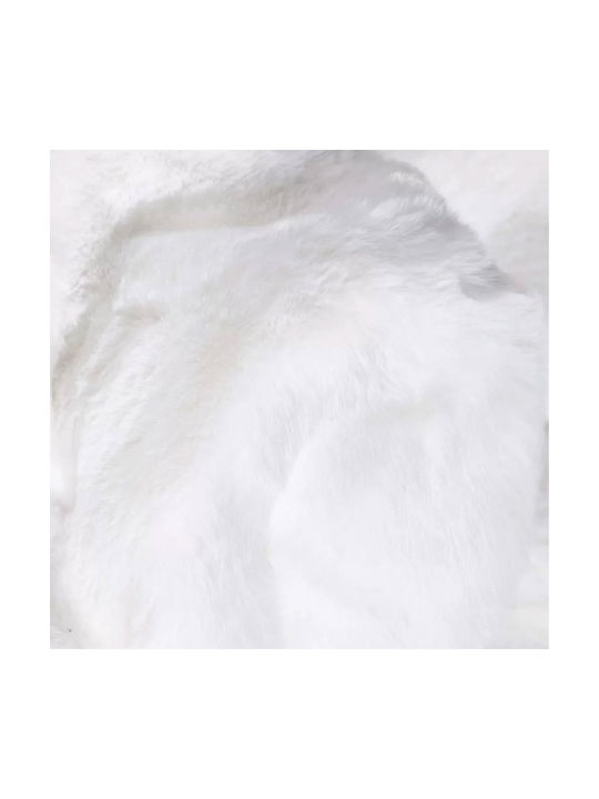 SpitiBazaar Anti-slip Rug Rectangular Furry White