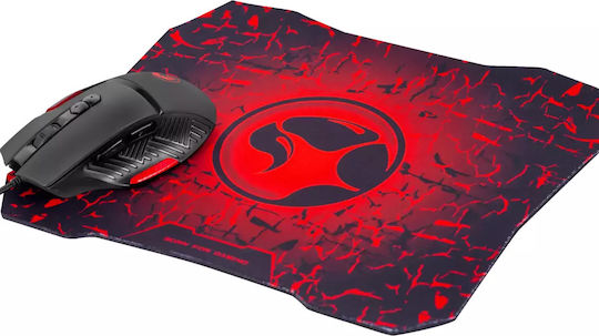 Marvo M355 + Mousepad Gaming Ποντίκι 6400 DPI Μαύρο
