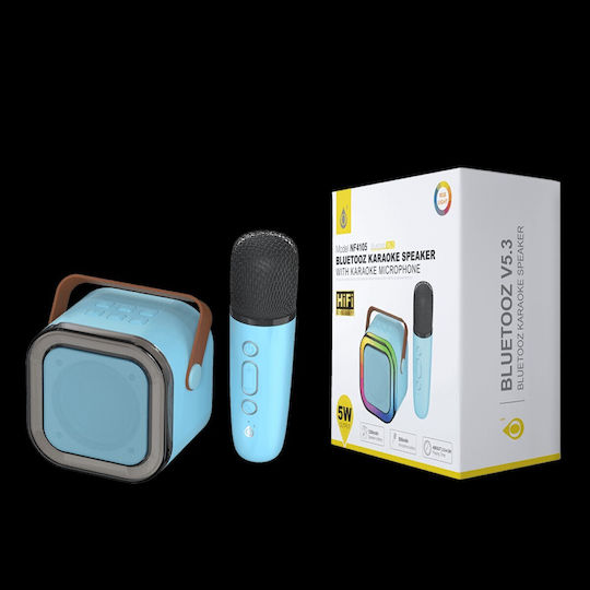 Moveteck Karaoke Speaker with Wireless Microphone Blue