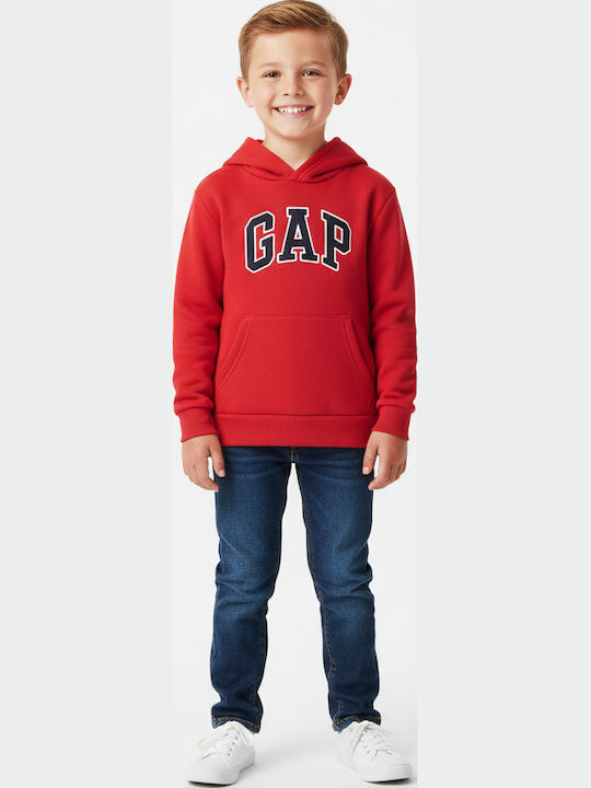 Παιδικό Φούτερ με Κουκούλα και Τσέπες Modern Red