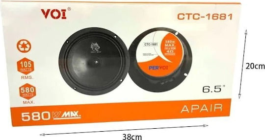 PerVoi Car Speaker Set 6.5" with 105W RMS (Woofer)