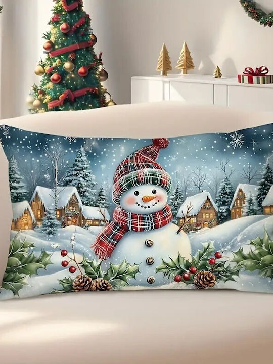 By Queen Limited Festive Edition Pillow Case Snowman Village 50x30cm