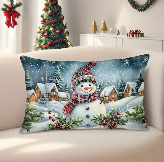 By Queen Limited Festive Edition Μαξιλαροθήκη Snowman Village 50x30εκ
