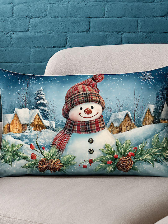 By Queen Limited Festive Edition Pillow Case Snowman Village 50x30cm