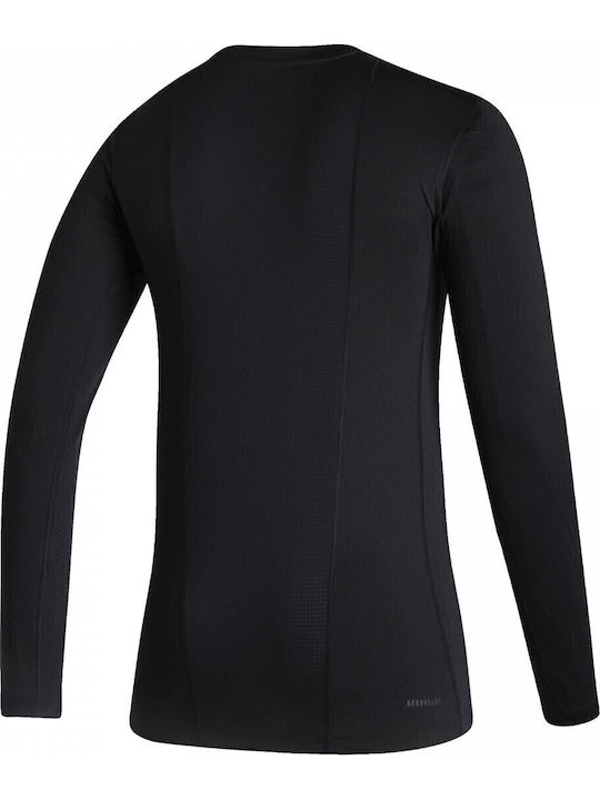 adidas Techfit Ανδρική Ισοθερμική Μακρυμάνικη Μπλούζα Compression Μαύρη