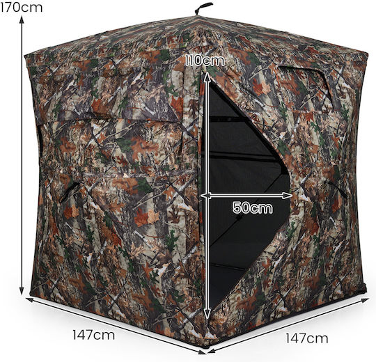 Costway Camping Tent Transparent 3 Seasons for 4 People 147x147x170cm