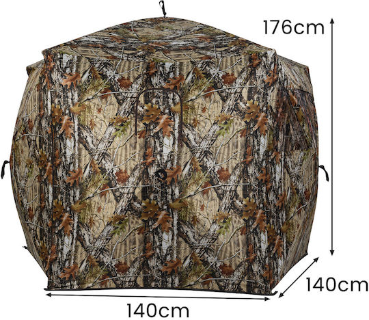 Costway Σκηνή Κυνηγιού Μαύρη 140x140x176εκ.