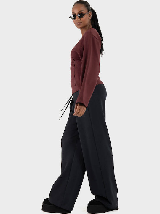 Women's Blouse Long Sleeve Bordeaux