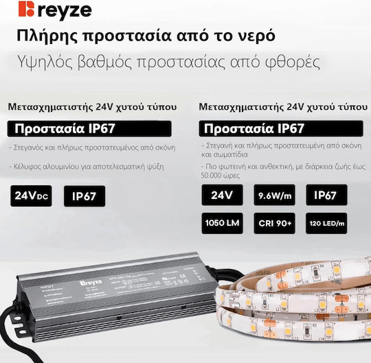 Reyze Ambient Στρογγυλός Καθρέπτης Μπάνιου Led Αφής 50x50cm