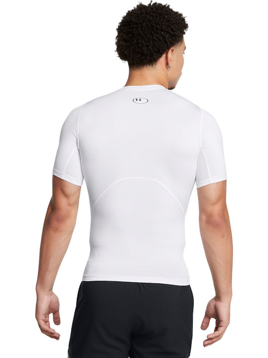 Under Armour HeatGear Ανδρική Ισοθερμική Κοντομάνικη Μπλούζα Compression Λευκή