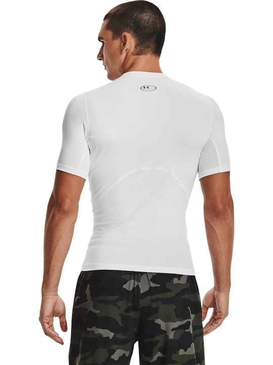 Under Armour HeatGear Ανδρική Ισοθερμική Κοντομάνικη Μπλούζα Compression Λευκή