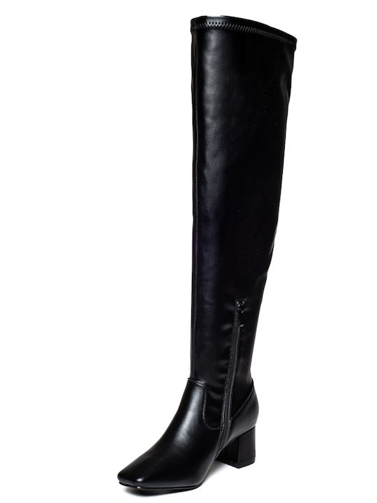 Damenstiefel über dem Knie Schwarz