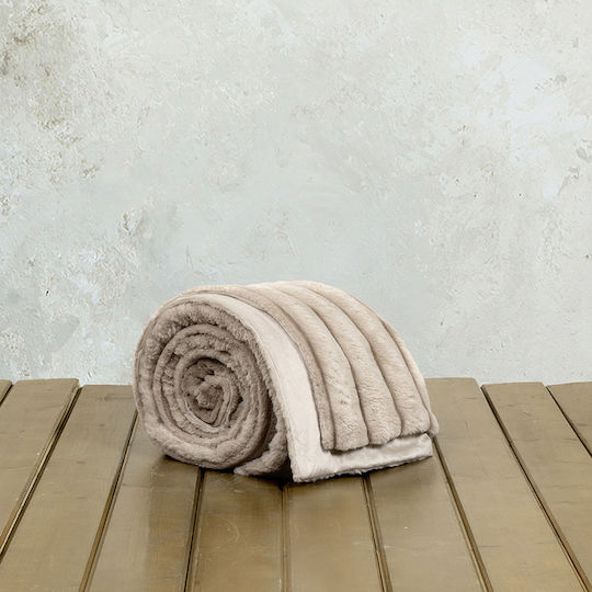Nima Carezza Κουβέρτα Γούνινη Υπέρδιπλη 220x240εκ. Ivory Εκρού