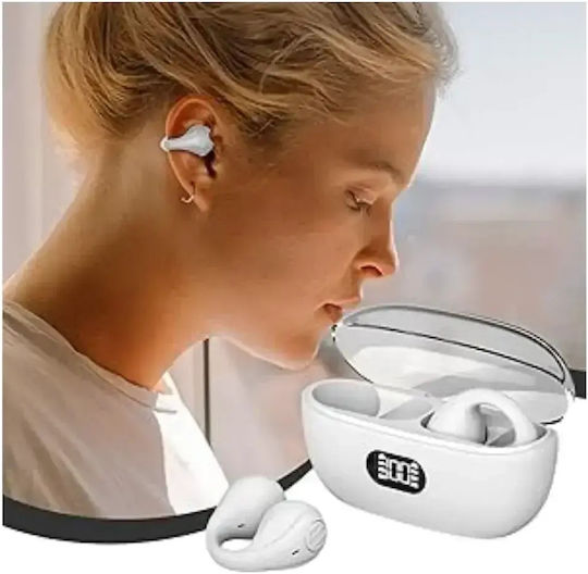 Arrango AC48930 Conductie Osoasa Bluetooth Handsfree Căști cu Carcasă de Încărcare Alb