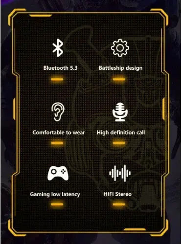 Andowl Q-E07 Earbud Bluetooth Handsfree Earphones with Charging Case Yellow