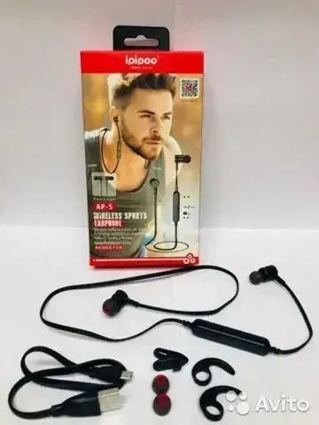 Ipipoo AP-5 In-ear Bluetooth Handsfree Ακουστικά με Αντοχή στον Ιδρώτα Μαύρα