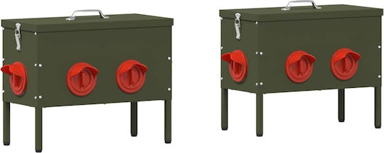 vidaXL Metalic Alimentator cu Capacitate 15kg 41.5x20.5x33cm.