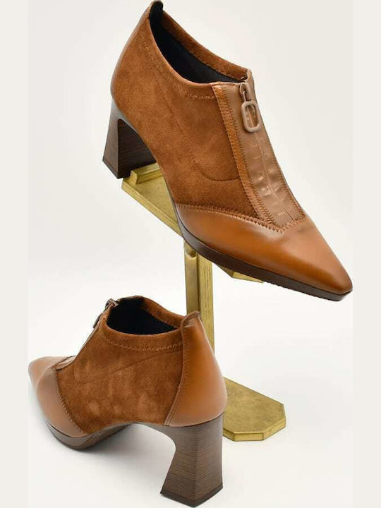 Leather Women's Ankle Boots Brown