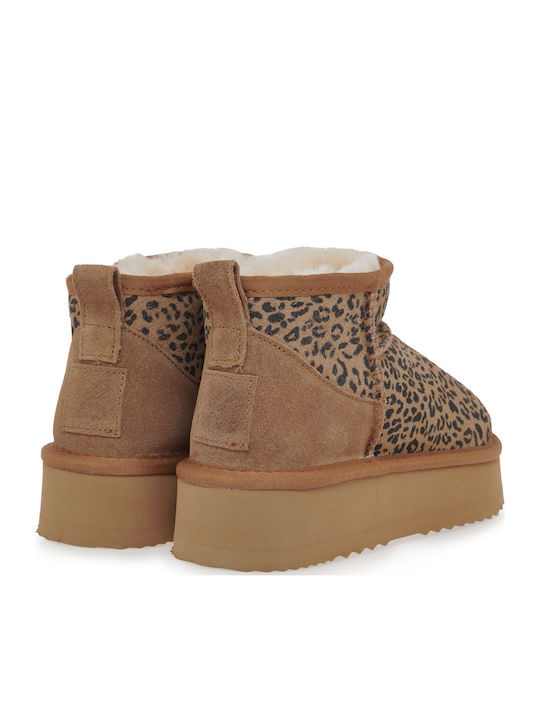 Suede Women's Ankle Boots Brown