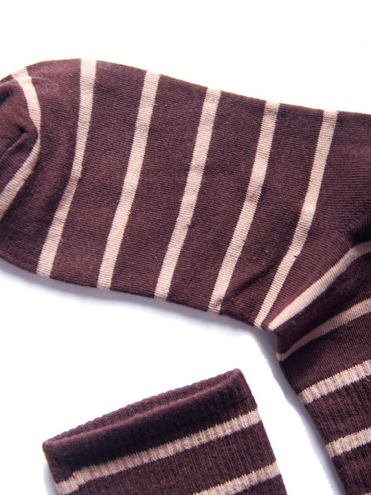 Women's Brown Striped Fleece Socks