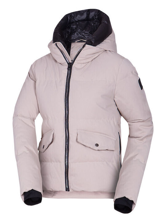 Women's Short Lifestyle Jacket for Winter Beige