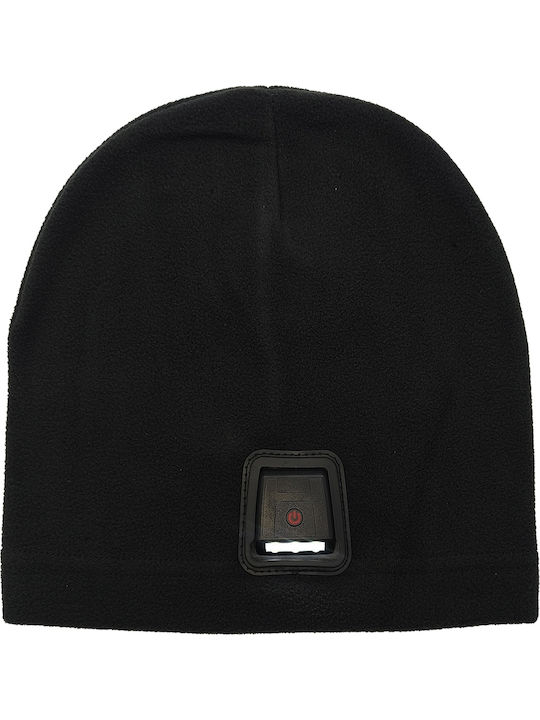 Beanie Unisex Fleece Σκούφος Πλεκτός σε Μαύρο χρώμα