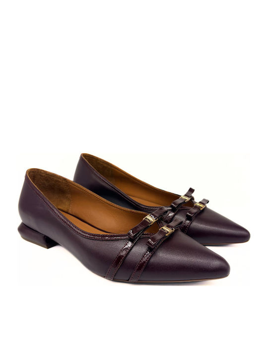 Δερμάτινα Γυναικεία Loafers σε Μπορντό Χρώμα