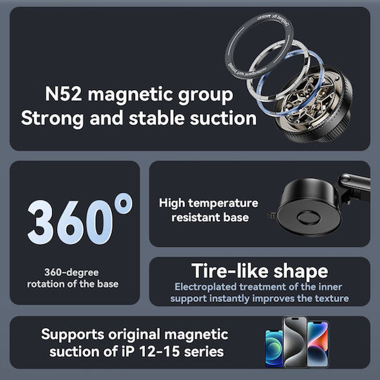 Yesido Auto Handyhalterung 4.7" - 7.2" mit Magnet MagSafe Schwarz