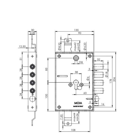 Mottura Armored Door Lock