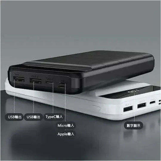 Remax RPP-141 Power Bank 30000mAh με 2 Θύρες USB-A Λευκό