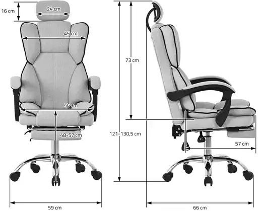ML-Design Καρέκλα Γραφείου Γκρι ML-Design Καρέκλα Γραφείου Γκρι