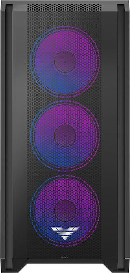 Preyon Nest Windy+ Gaming Midi-Turm Computergehäuse mit Seitenfenster Schwarz