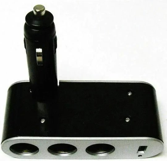 Andowl Qjc80 Φορτιστής Αυτοκινήτου με Θύρες: 1xUSB 3xΑναπτήρα Μαύρο Χρώμα