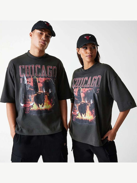 New Era Chicago Bulls NBA Washed Graphic Grey T-shirt 60684355 Grey