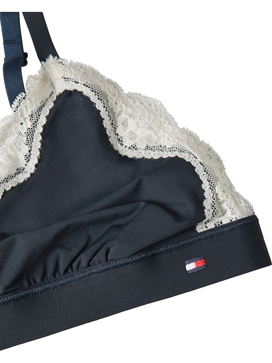 Tommy Hilfiger Uw0uw06052-c1g Women's Bralette Unlined Lace Triangle Dark Blue Tommy Hilfiger Uw0uw06052-c1g Women's Bralette Unlined Lace Triangle Dark Blue