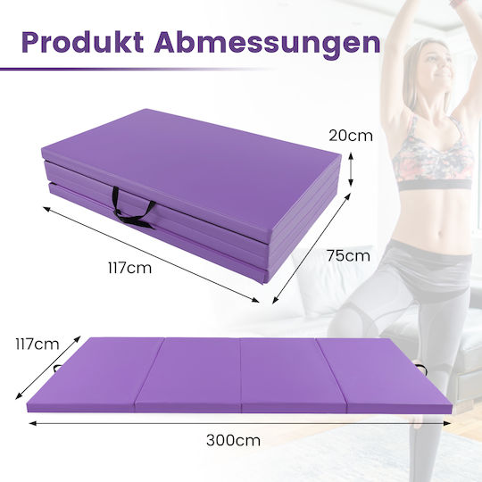 Costway Costway Pilates Exercise Mat Purple 300x117x5cm