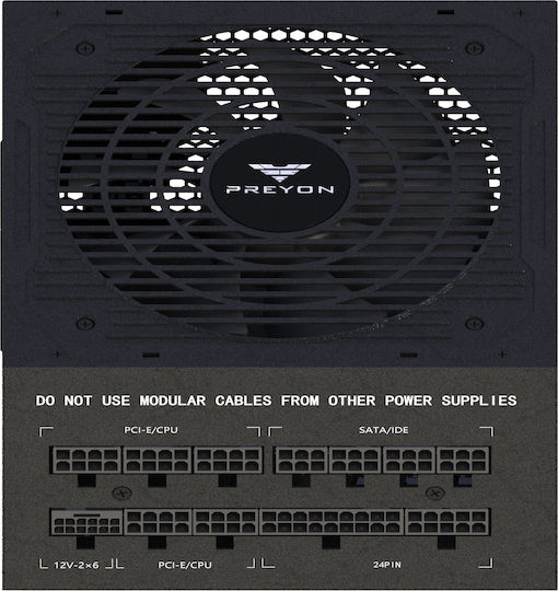 Preyon Nest Windy+ Gaming Midi-Turm Computergehäuse mit Seitenfenster Schwarz + PREYON EAGLE POWER GOLD 1000W Netzteil