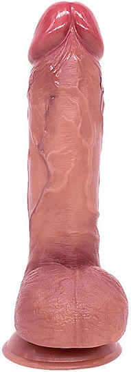 Neon Ρεαλιστικό Dildo με Όρχεις και Βεντούζα Καφέ 22.4cm SMD-080-NNXL-22CM