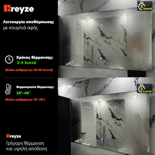 Reyze Ambient Oglindă de Baie Lumini LED Atingere 50x50cm