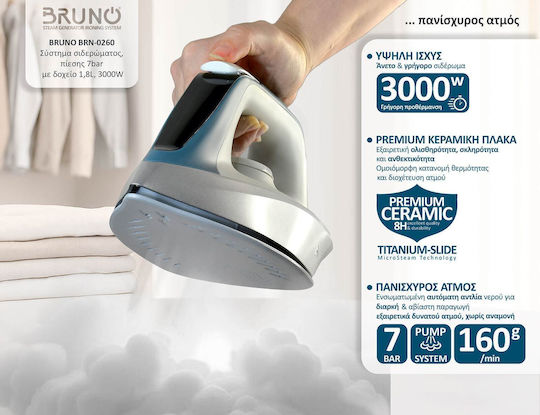 Bruno Steam Ironing Station 7bar with 1.8lt Container